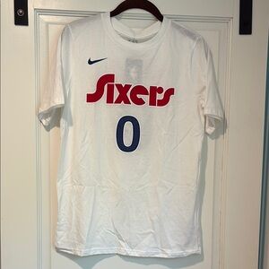 BNWT youth Nike Sixers White Maxey tee, size L (14/16)
